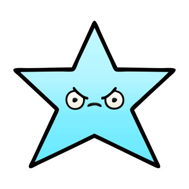 Degrade gölgeli çizgi film yıldız balık