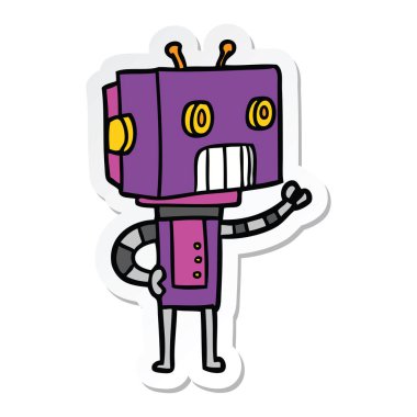 bir çizgi film robot Sticker