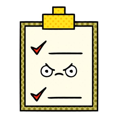 çizgi roman tarzı karikatür bir kontrol listesi