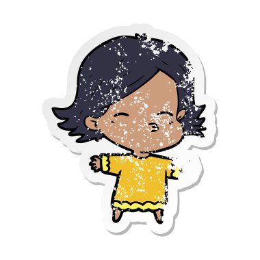 bir çizgi film kadının sıkıntılı etiket