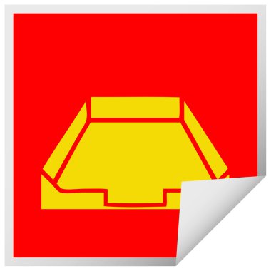 kare içinde bir kutu etiket karikatür peeling