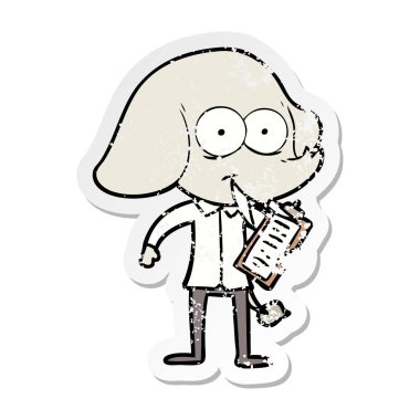 mutlu çizgi film fil sıkıntılı etiket