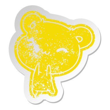 sıkıntılı eski etiket kawaii şirin ayıcık