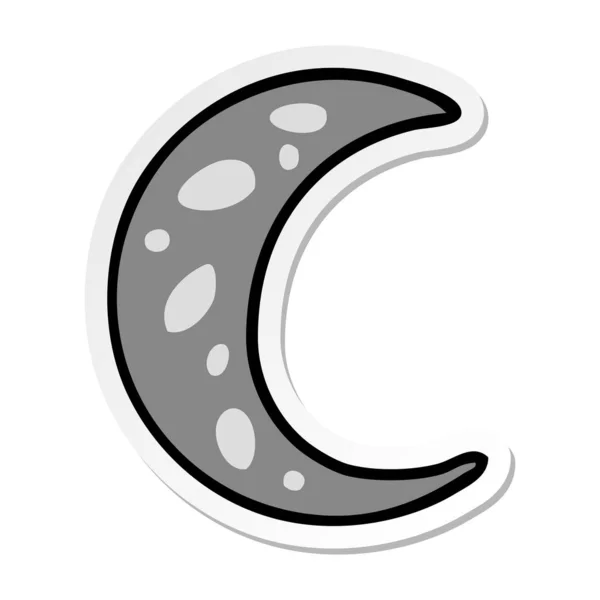 Sticker cartoon doodle of a crescent moon — Stock Vector