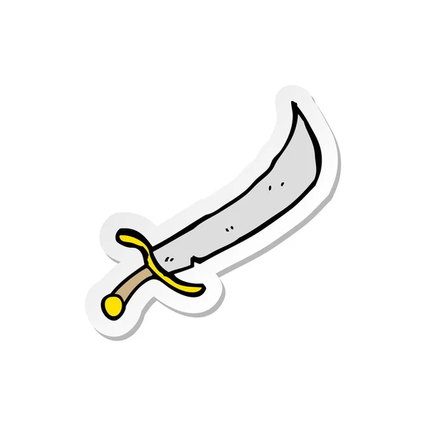 Sticker of a cartoon sword — Stock Vector