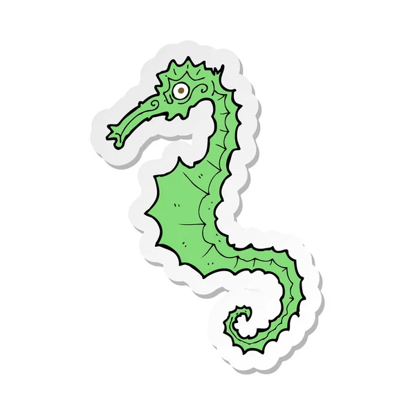 Samolepka koně moře kreslený — Stockový vektor