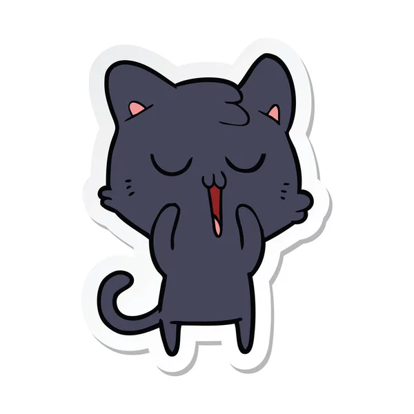 귀여운 만화 고양이 스티커 — 스톡 벡터