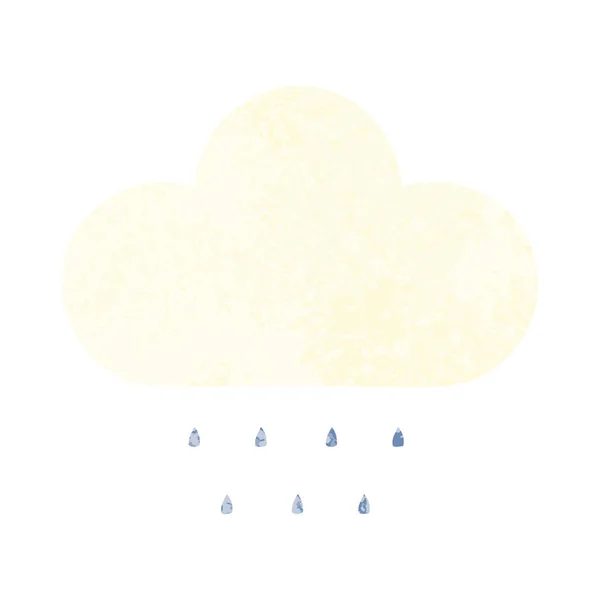 Σύννεφο βροχής καρτούν στυλ ρετρό εικονογράφησης — Διανυσματικό Αρχείο