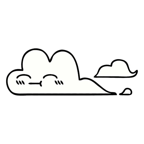 Cómic estilo de dibujos animados nube blanca — Vector de stock