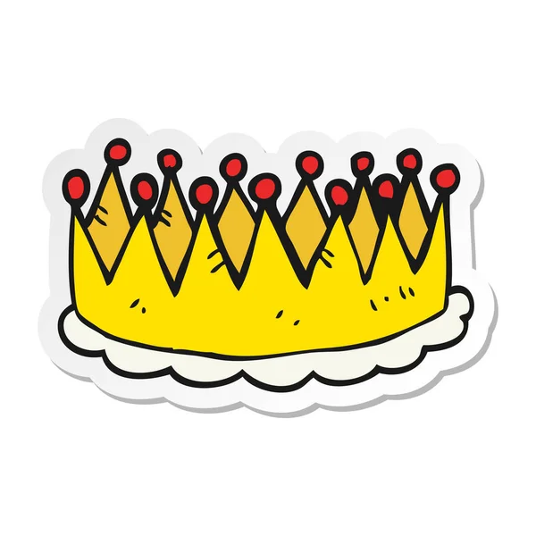 Sticker Cartoon Crown — Stock Vector