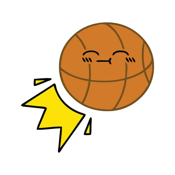 Desenho Animado Bonito Uma Bola Basquete —  Vetores de Stock