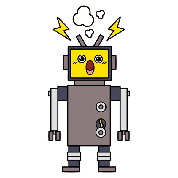 可爱的卡通故障机器人 — 图库矢量图片