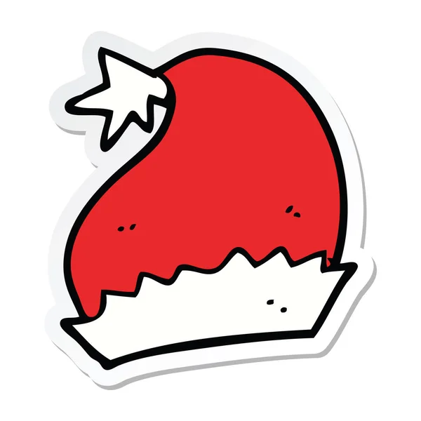 卡通圣诞老人帽子的贴纸 — 图库矢量图片
