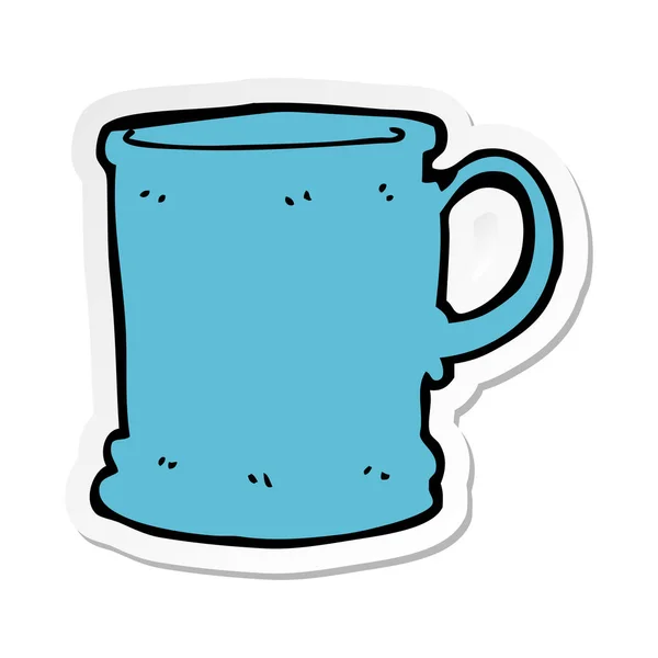 Autocollant d'une tasse de dessin animé — Image vectorielle