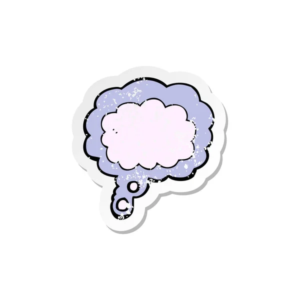 Retro Distressed Sticker Cartoon Thought Cloud — Stock Vector