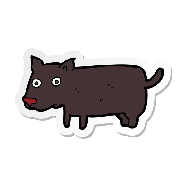 Etiket bir karikatür küçük köpek — Stok Vektör