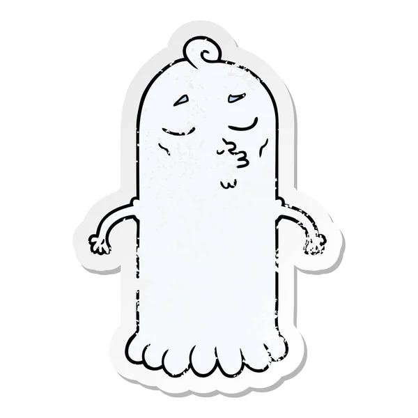 Calcomanía Angustiada Fantasma Dibujos Animados — Vector de stock