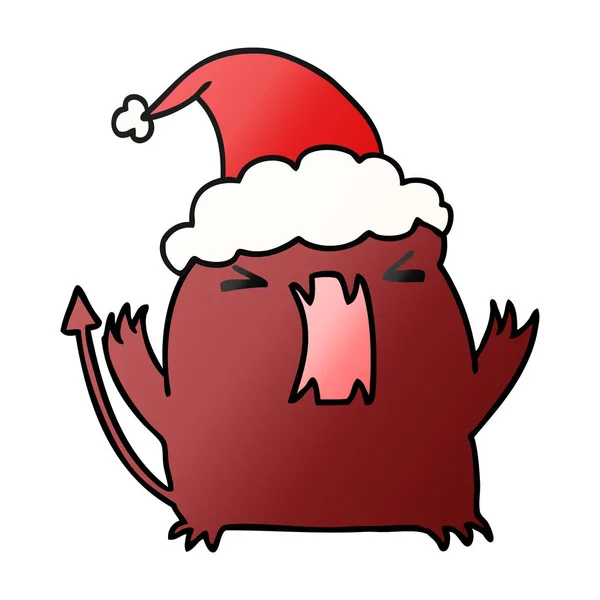 Desenhos animados gradiente de Natal do diabo kawaii —  Vetores de Stock