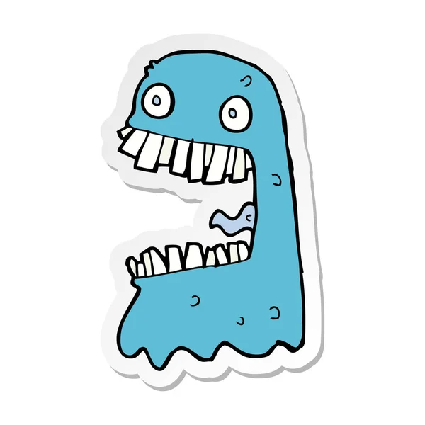 Etiqueta de um fantasma grosseiro de desenho animado — Vetor de Stock