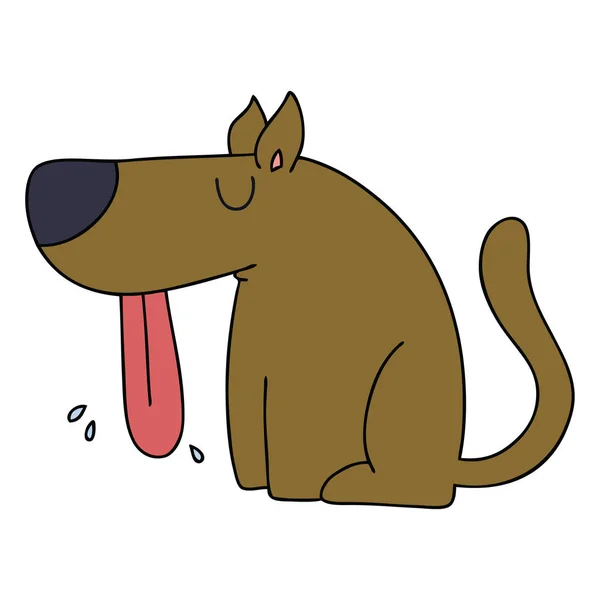 Eccentrico disegnato a mano cane del fumetto — Vettoriale Stock