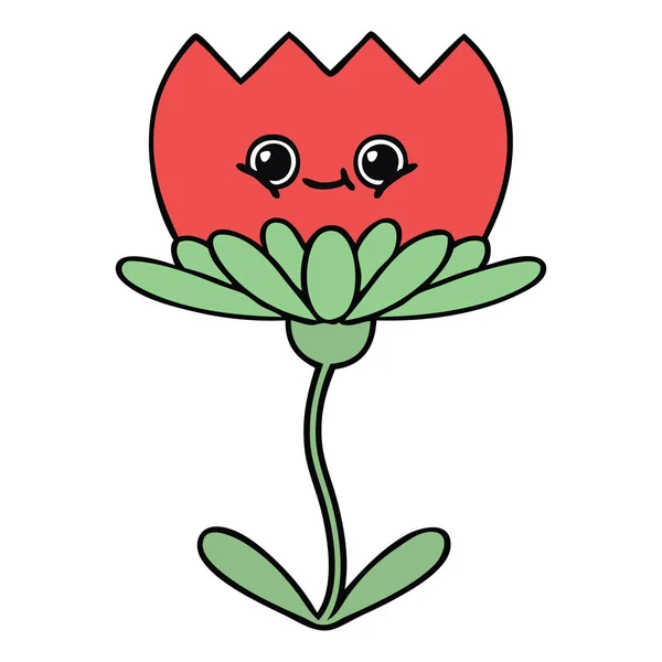 Niedliche Karikatur Einer Blume — Stockvektor