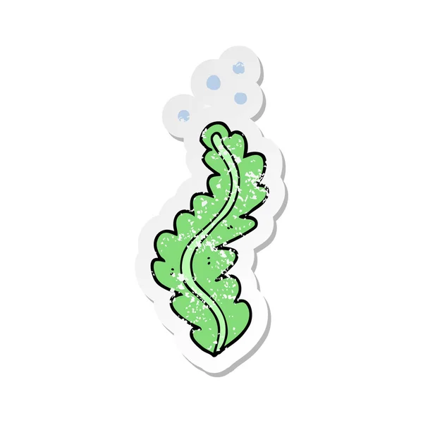 Etiqueta angustiada de uma alga marinha de desenho animado — Vetor de Stock