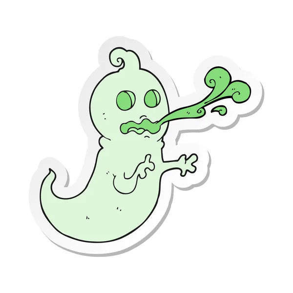 Sticker of a cartoon slimy ghost — Stock Vector