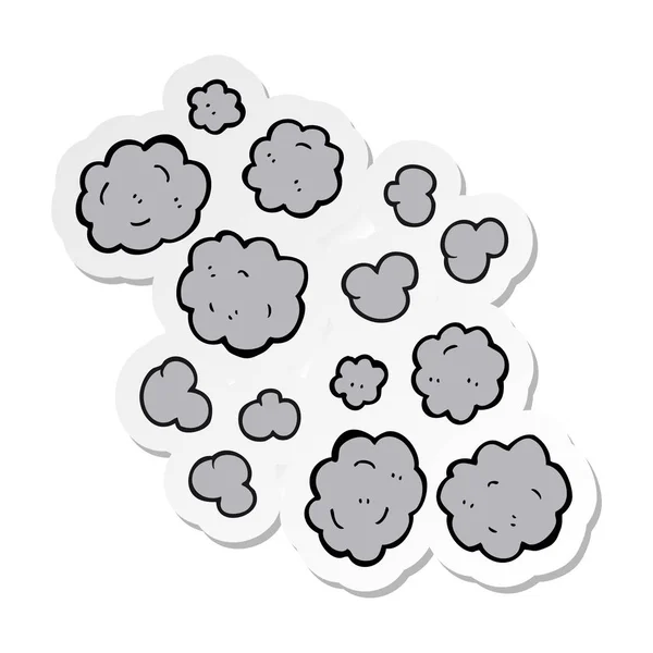 Sticker of a cartoon smoke clouds — Stock Vector