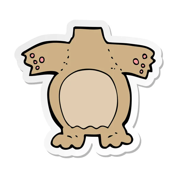 Sticker van een cartoon teddybeer lichaam — Stockvector