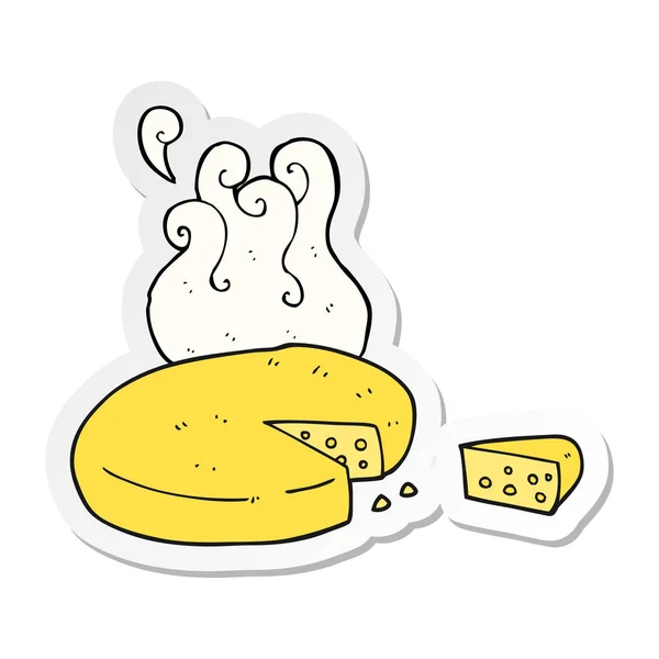 Nálepka Karikatura Sýr — Stockový vektor
