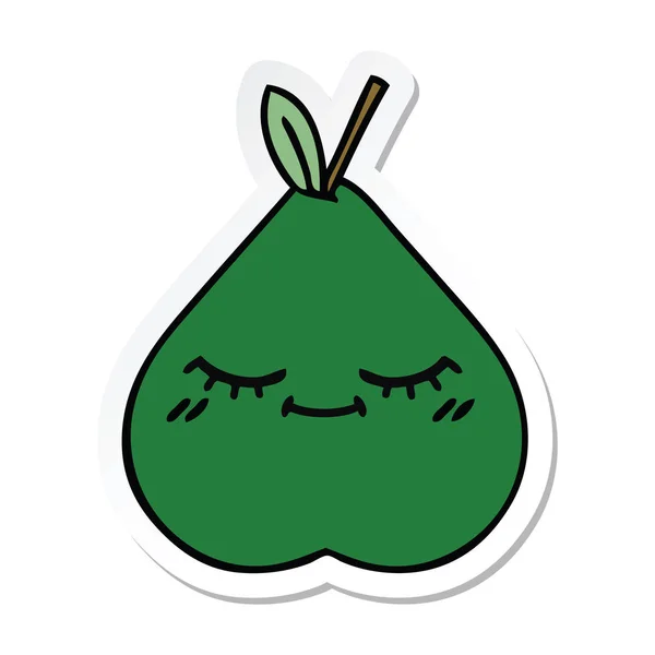 Sticker Voor Een Leuke Cartoon Pear — Stockvector