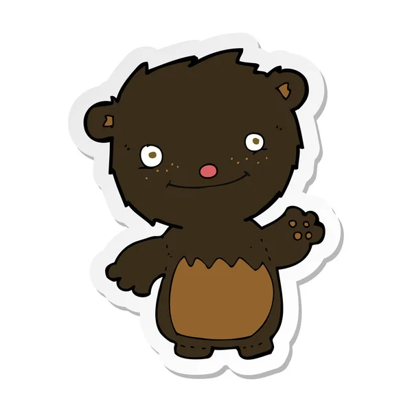 Naklejki Kreskówka Macha Black Bear Cub — Wektor stockowy