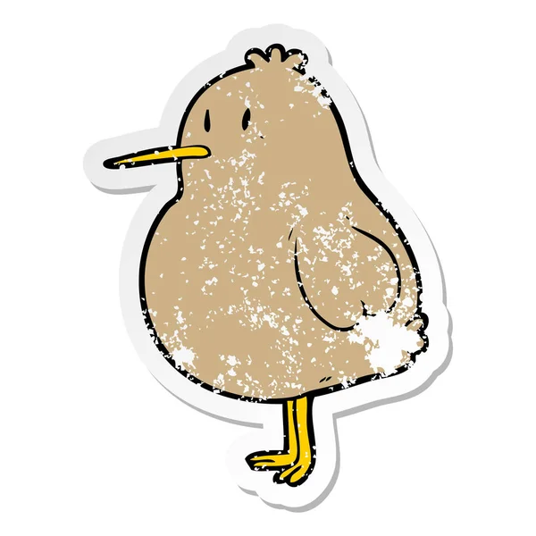 Pegatina Angustiada Pájaro Kiwi Dibujos Animados — Archivo Imágenes Vectoriales