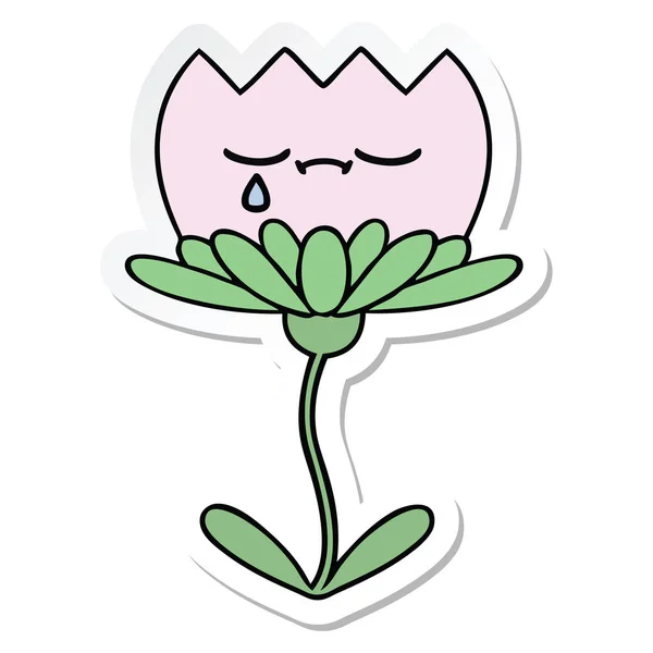 Sticker Van Een Leuke Cartoon Bloem — Stockvector