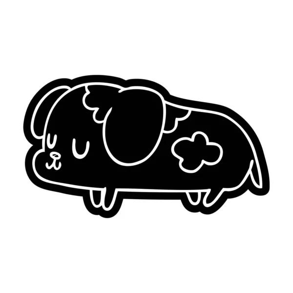 Ícone dos desenhos animados kawaii de um cão bonito — Vetor de Stock