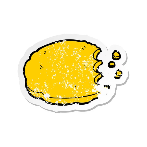 Distressed Sticker Cartoon Cookie — Stock Vector