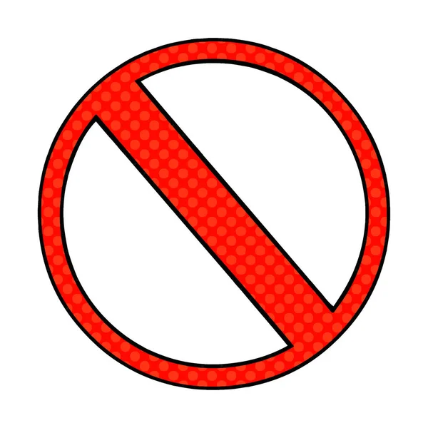 Comic book style cartoon not allowed sign — Stock Vector