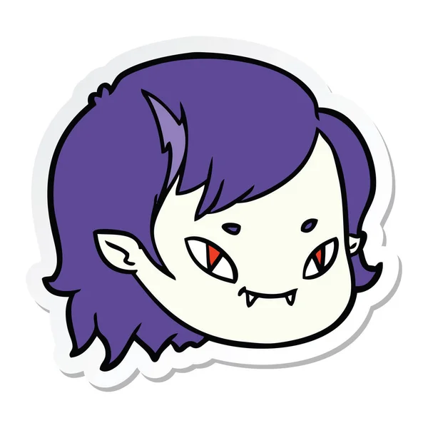 Etiqueta de um rosto de menina vampiro desenhos animados —  Vetores de Stock