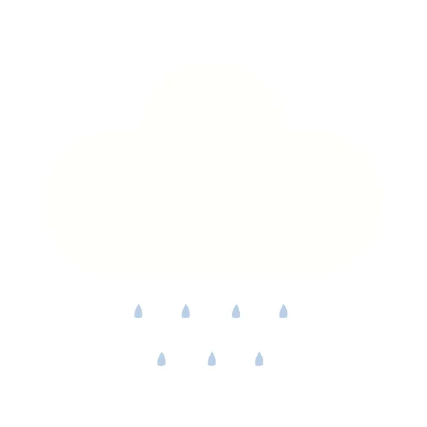 Плоский колір ретро мультфільм дощ хмара — стоковий вектор