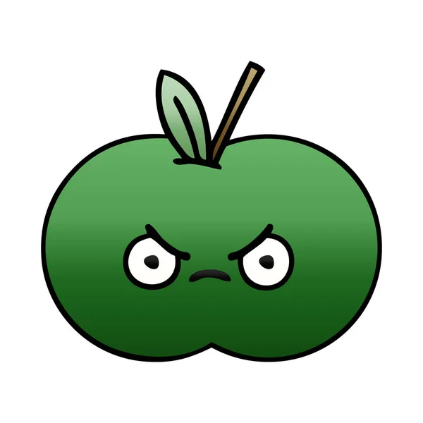 ジューシーなリンゴのグラデーション シェーディング漫画 — ストックベクタ