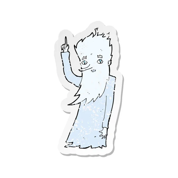 Retro distressed samolepka jack frost Cartoon — Stockový vektor