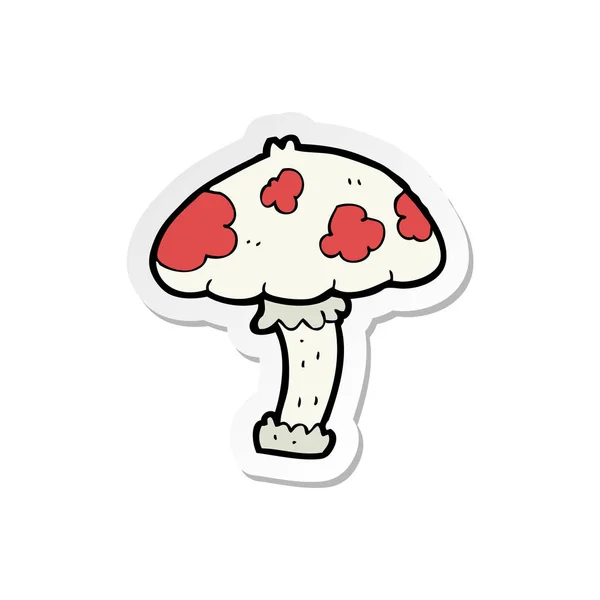 Sticker of a cartoon mushroom — Stock Vector