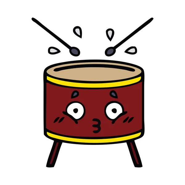 Cute cartoon drum — Stock Vector