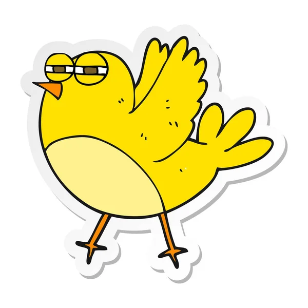 Nálepka kreslený pták — Stockový vektor