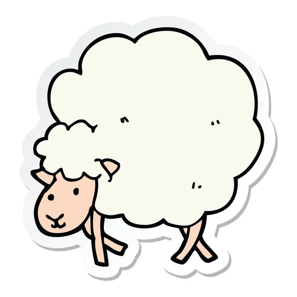 Sticker Van Een Cartoon Schaap — Stockvector