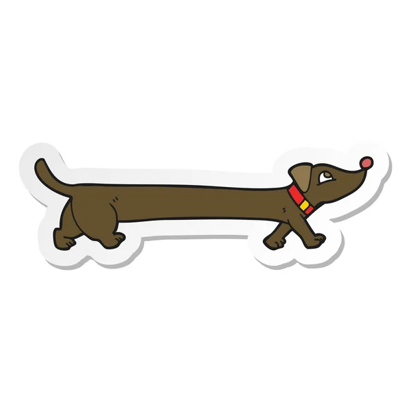 Sticker of a cartoon dachshund — Stock Vector