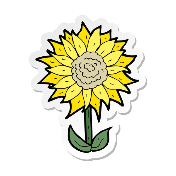 Sticker Van Een Cartoon Bloem — Stockvector