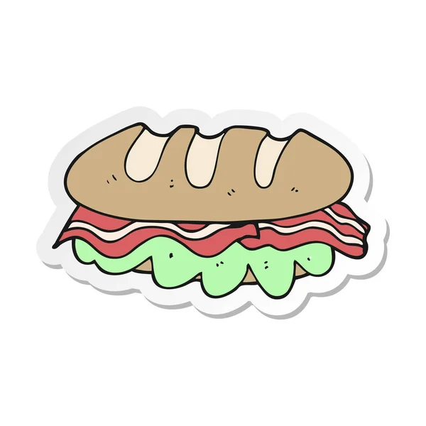 Etiqueta de um desenho animado enorme sanduíche — Vetor de Stock