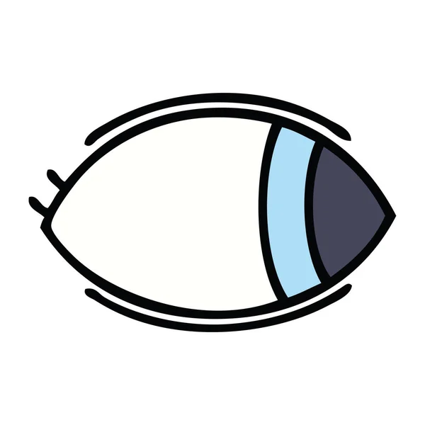 Cute cartoon eye looking to one side — Stock Vector