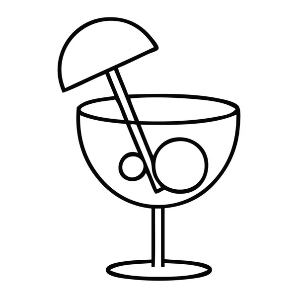 Line drawing cartoon fancy cocktail — Stock Vector